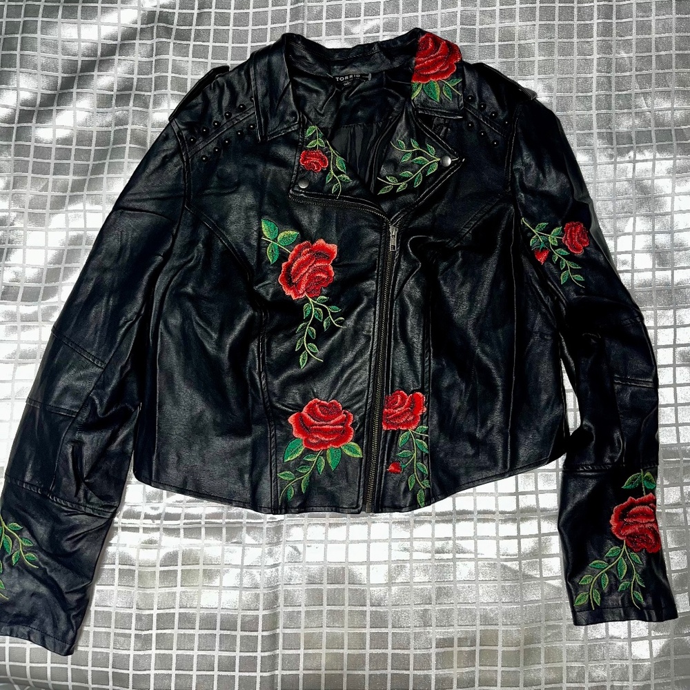 Rose leather jacket
